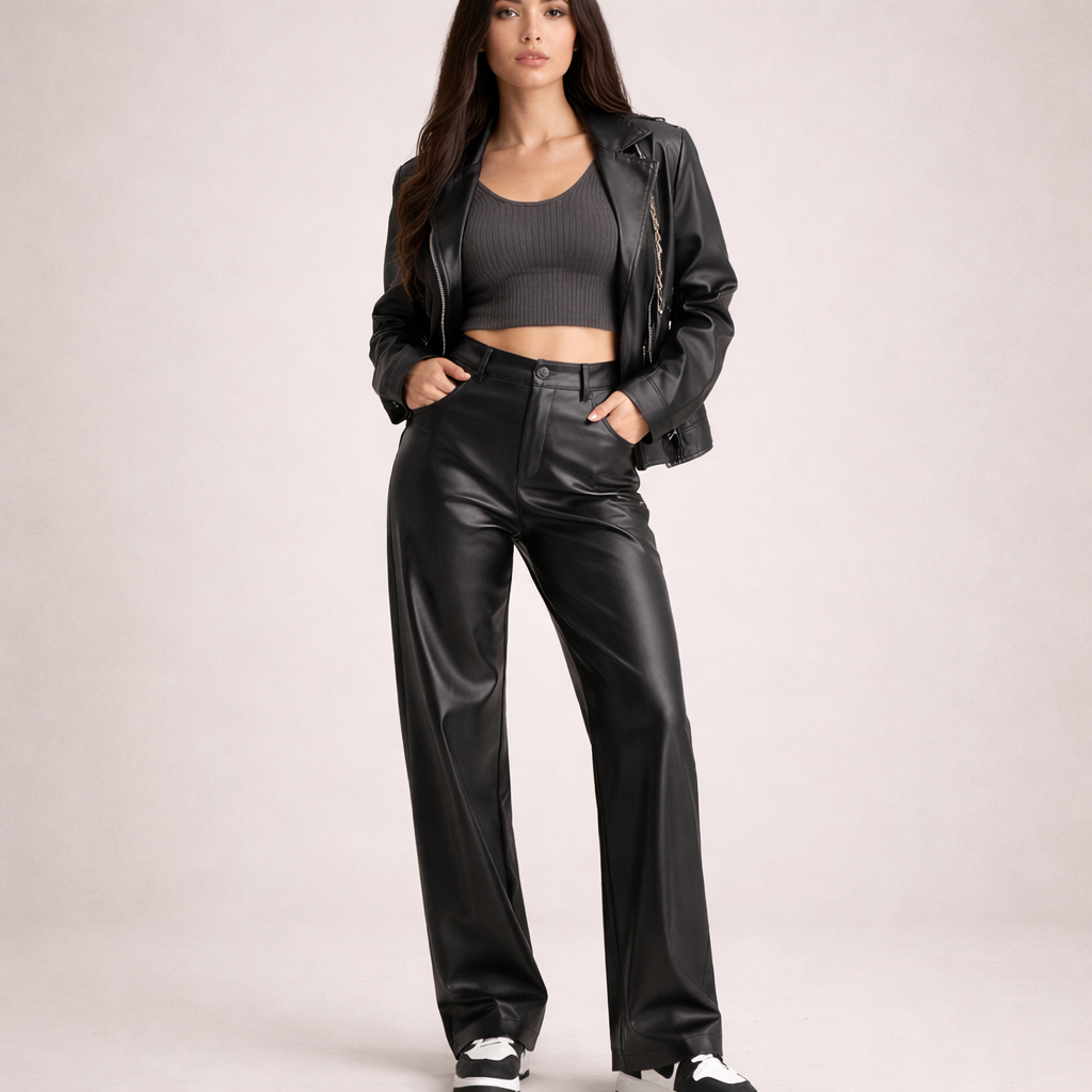 Leather Trousers Noire Élise