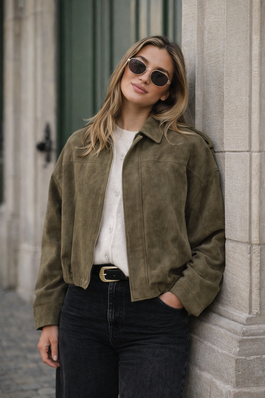 Suede Jacket Verdant Élan