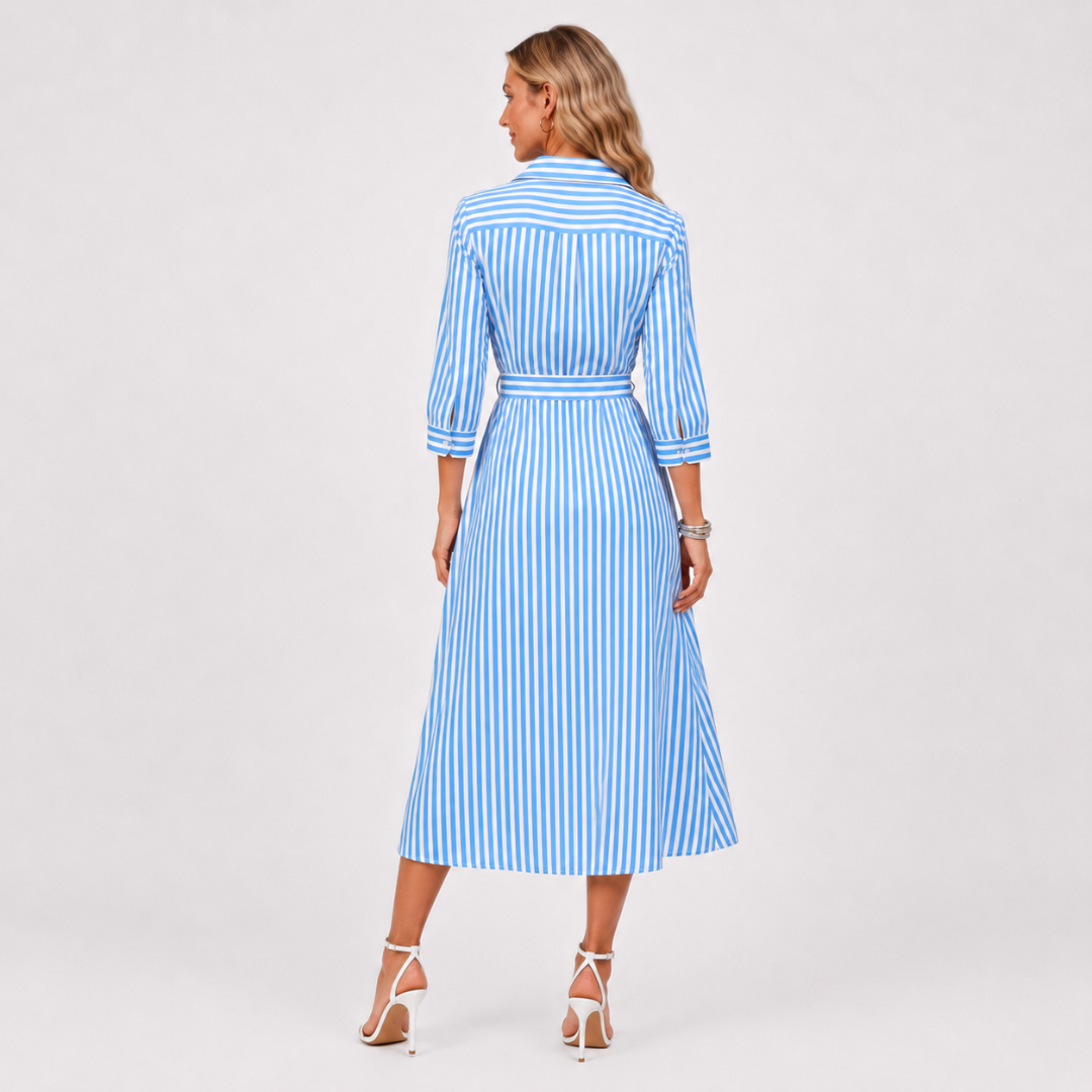 Liora Streifen-Hemdblusenkleid